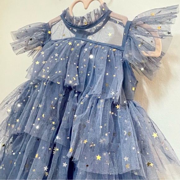 Toddler Girl Stardust & Glitter Slate Blue Tulle Princess Dress |  Size 2-3Y - Picture 5 of 15